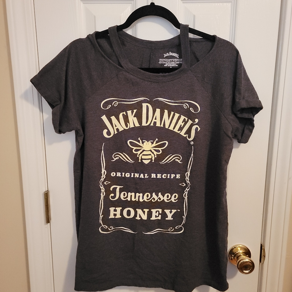 Jack Daniels Tennessee Honey Charcoal Gray T Shirt Size OS